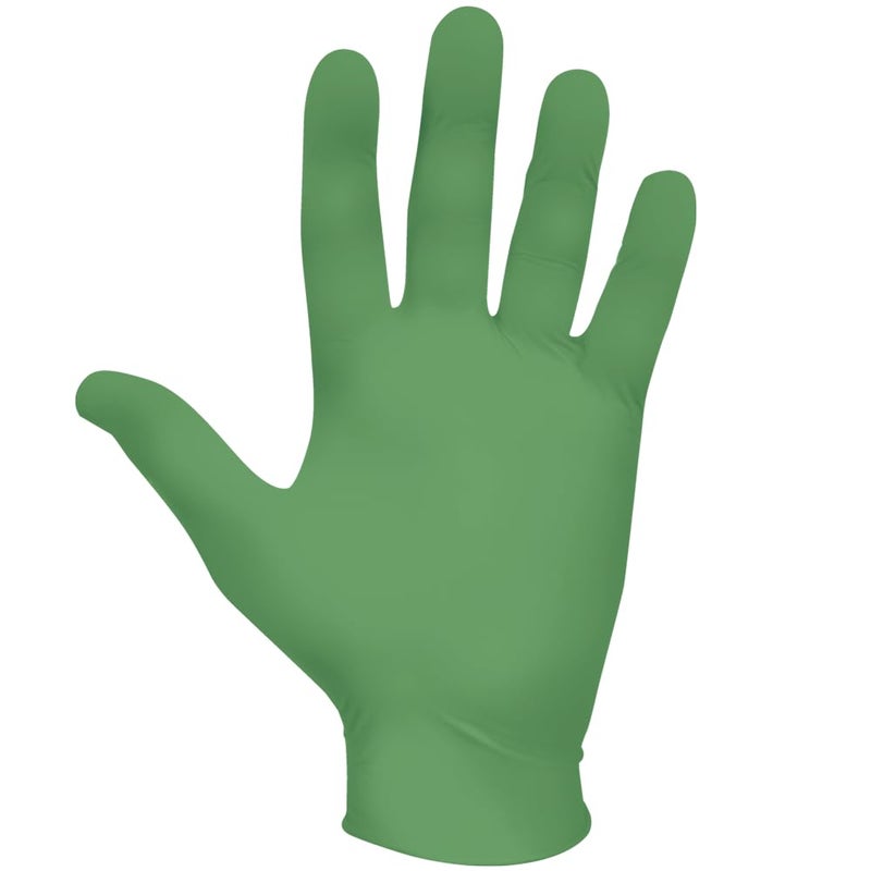 SHOWA 6110PF Sustainable EBT Latex-Free, Powder-Free, Nitrile Disposable Single Use Safety Gloves, 4 Mil, 9.5" Length, Medium (1 Box/100 Gloves)